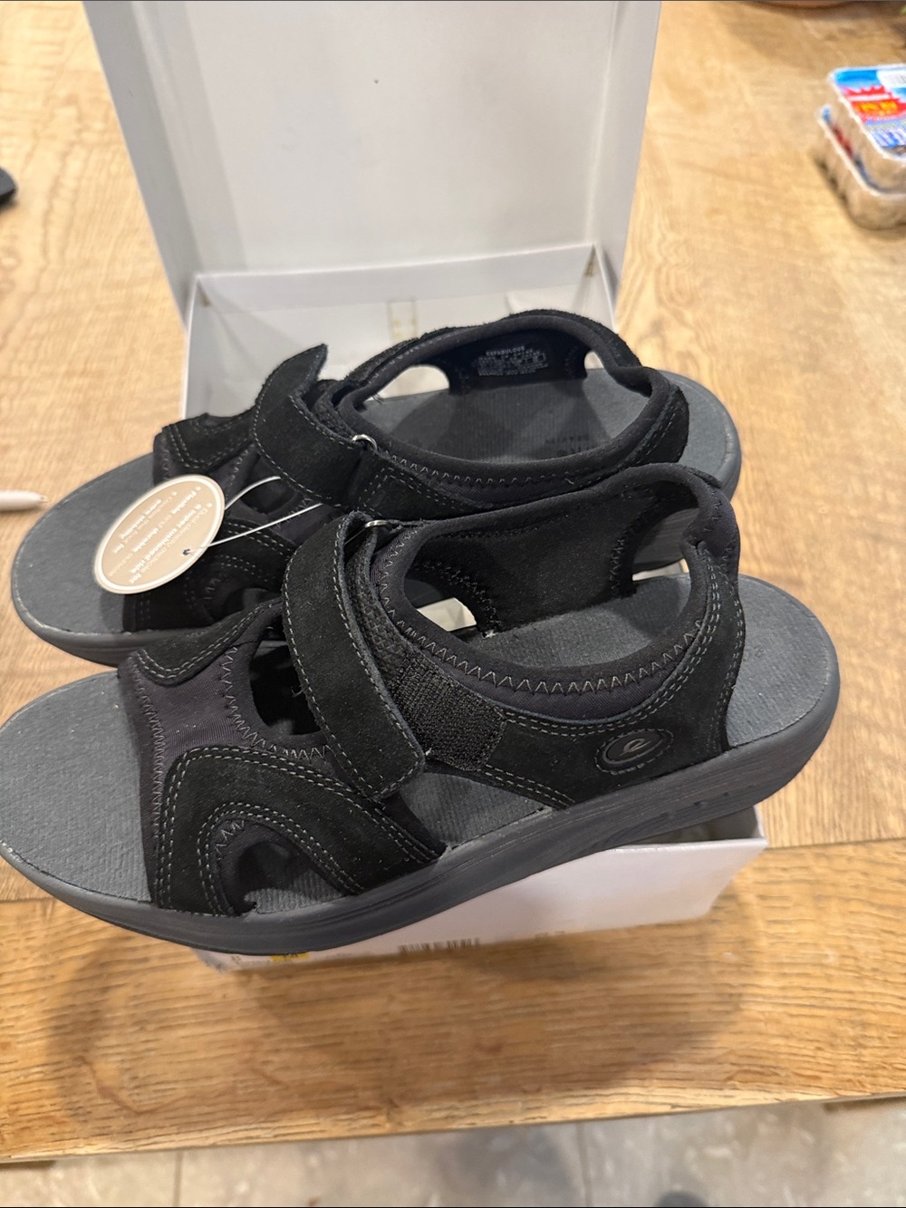 Easy Spirit Black Men's Adjustable Comfort Sandals